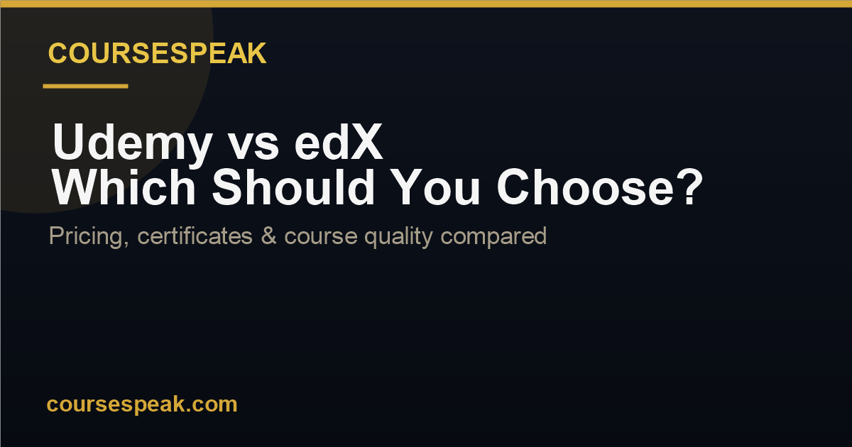Udemy vs edX - 2026 comparison of free courses, pricing, and certificates