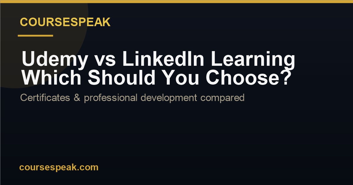 Udemy vs LinkedIn Learning - 2026 comparison of pricing, certificates, and library